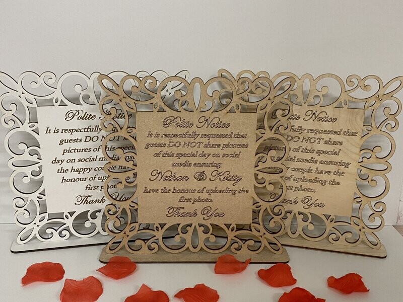 Social Media Wedding Notice - Filigree Social Media Wedding Notice - Filigree