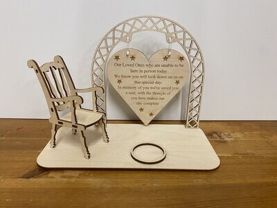 Wedding memorial chair and heart candle holder Wedding memorial chair and heart candle holder