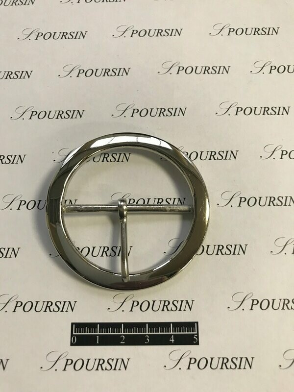 Boucle 258/55 Bis Plate Laiton Poli Nickel - lot de 2 pièces