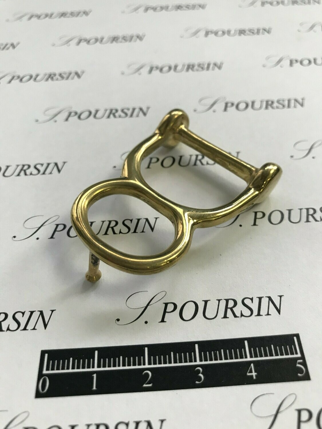 Boucle 1114/25 à Tenon Laiton Poli Bille -  lot de 2 pièces