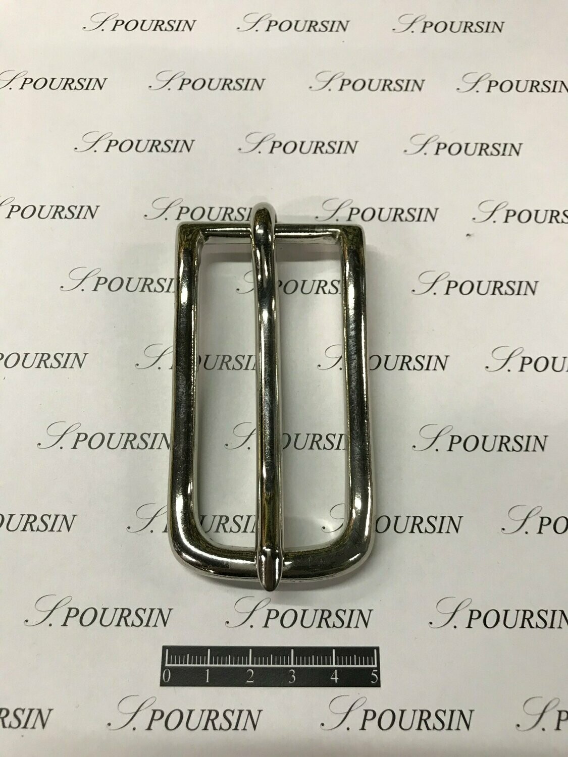 Boucle trait  Lyre 36mm CH  Laiton Nickel - 1 pièce