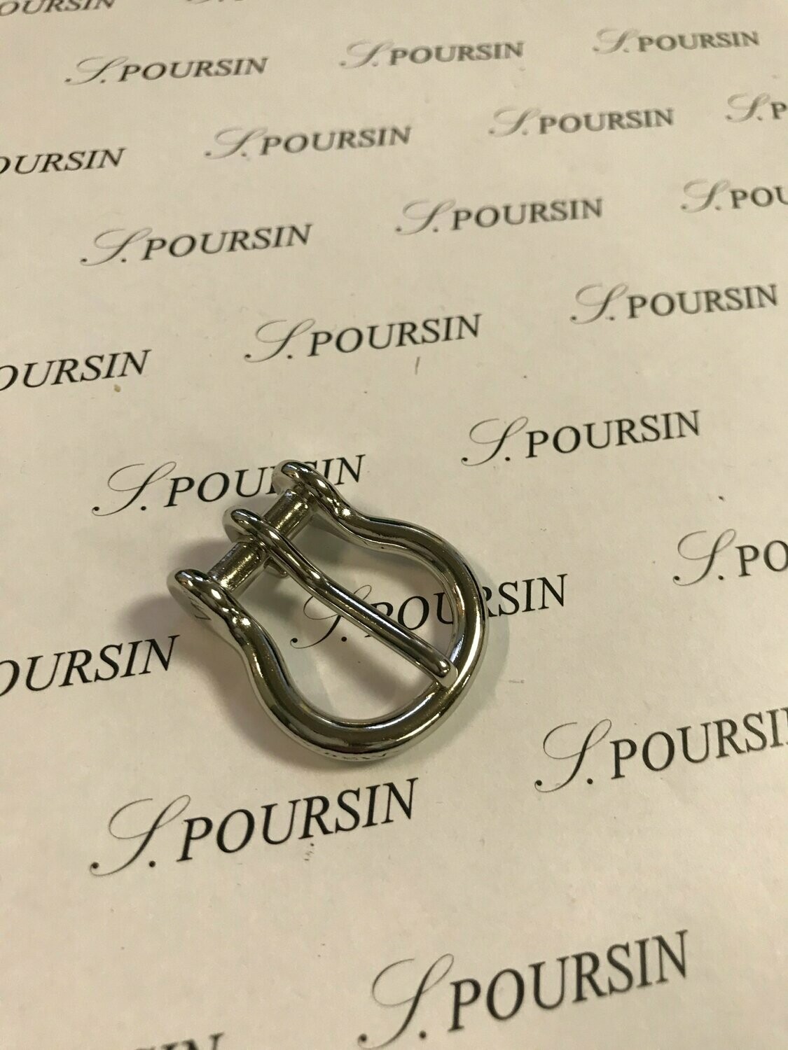 Manillon 15mm 1 Ardillon Laiton Poli Bille Nickel - lot de 2 pièces