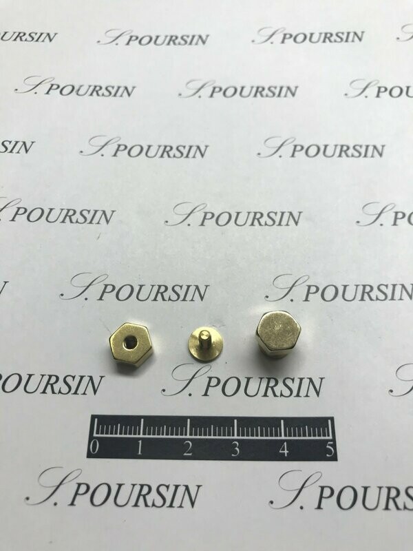 Bouton BTV écrou 6 Pans à Vis non fendue 8x7 Laiton Poli Bille - lot de 10 pièces