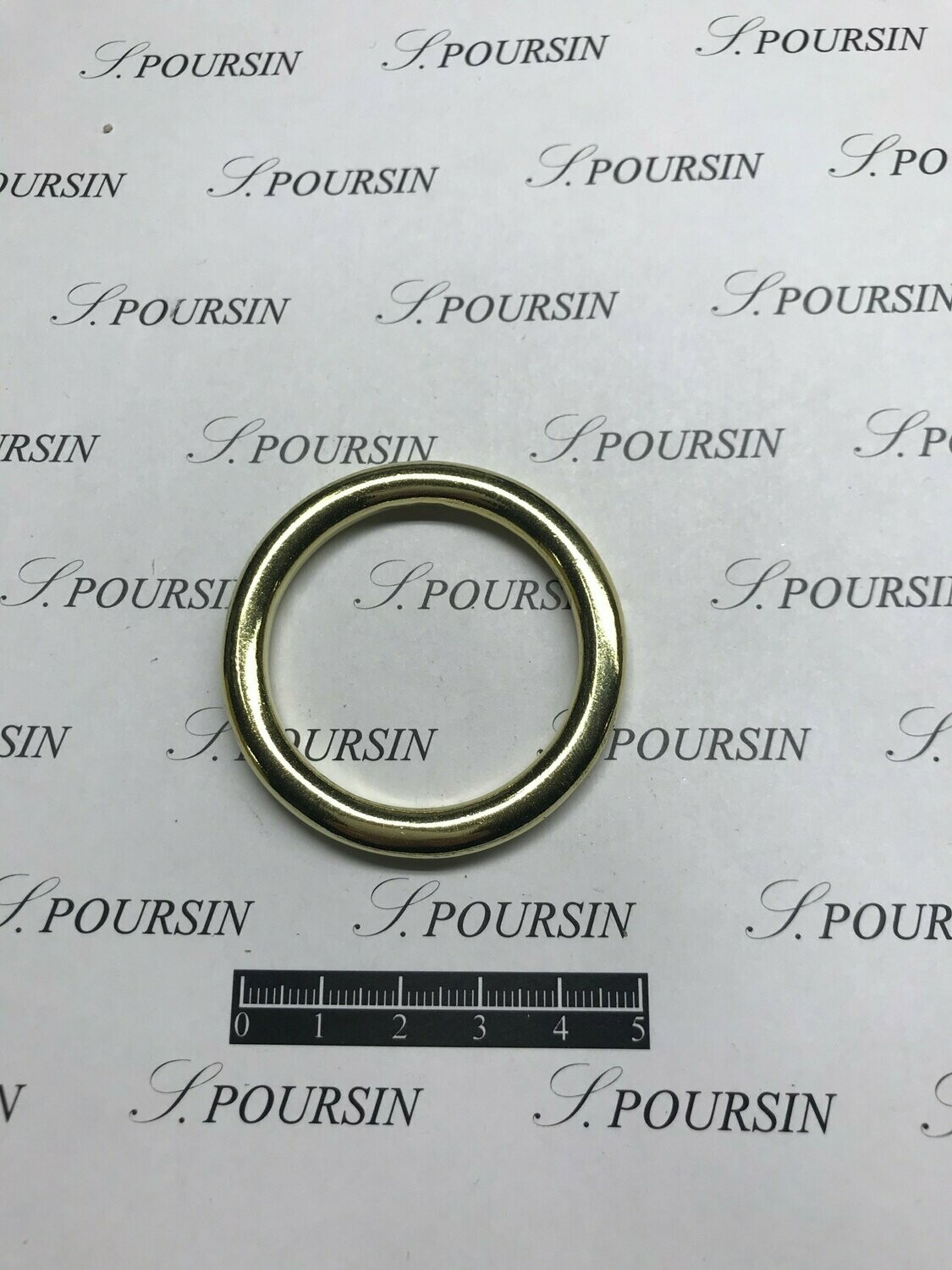 Anneau Fondu 40mm Laiton Poli Bille - lot de 2 pièces