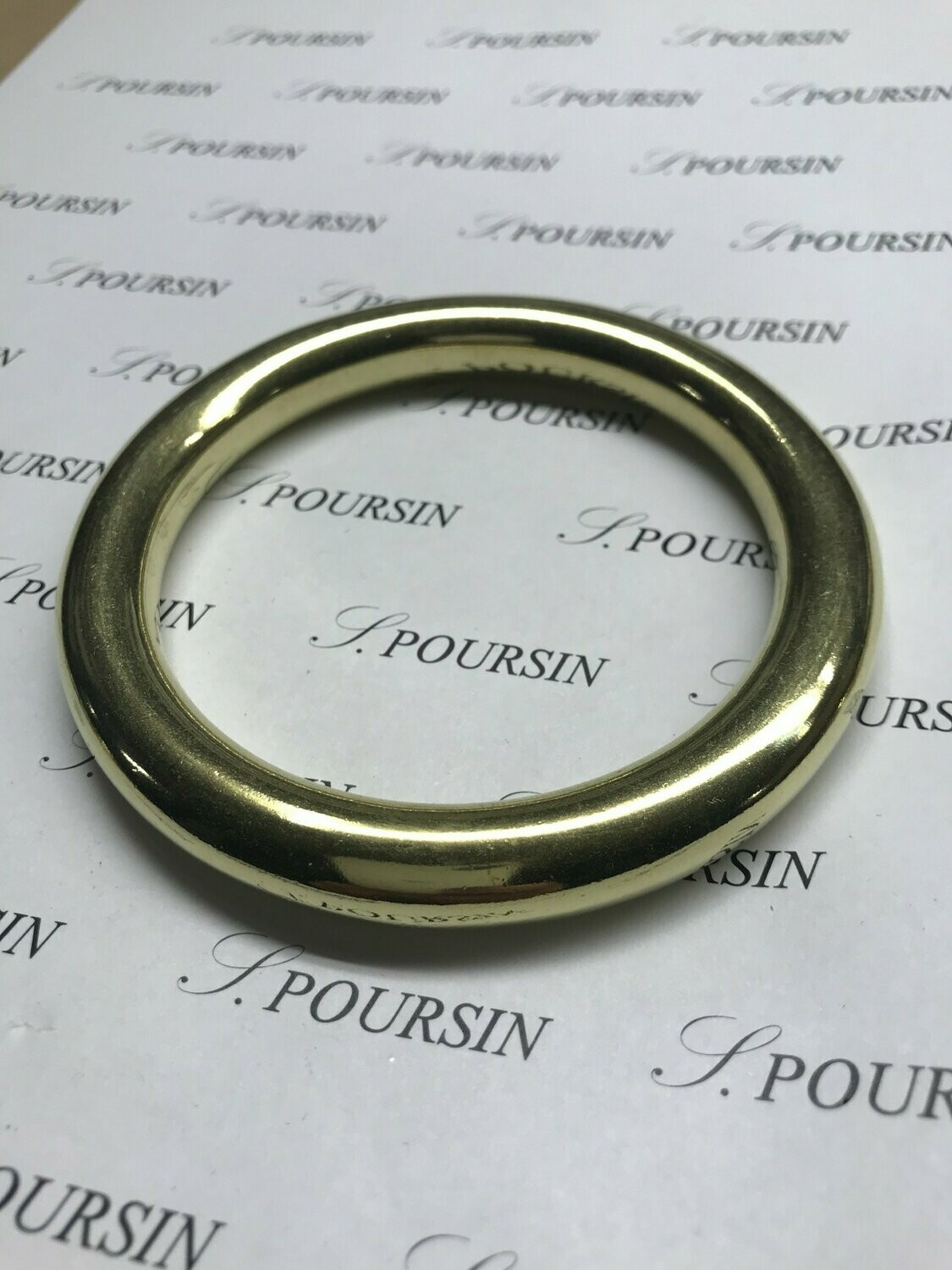 Anneau Fondu 75mm Laiton Poli Bille -  1 pièce