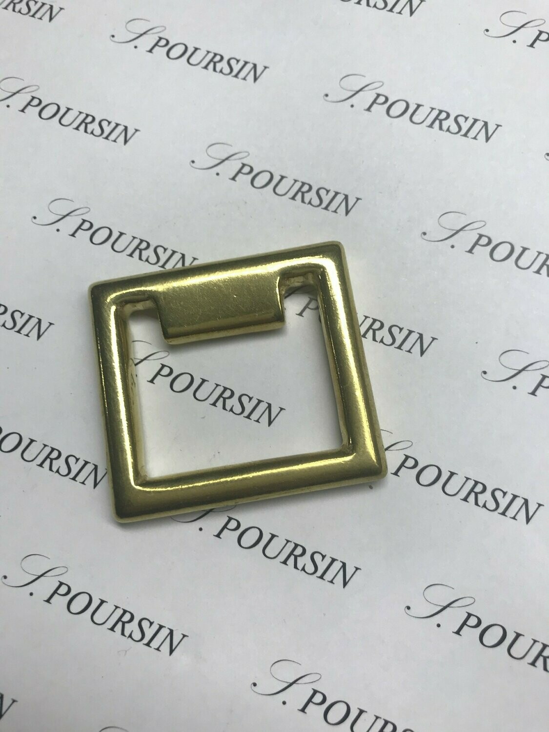 Carré de licol 37x32 Laiton Poli Bille - lot de 1 pièce