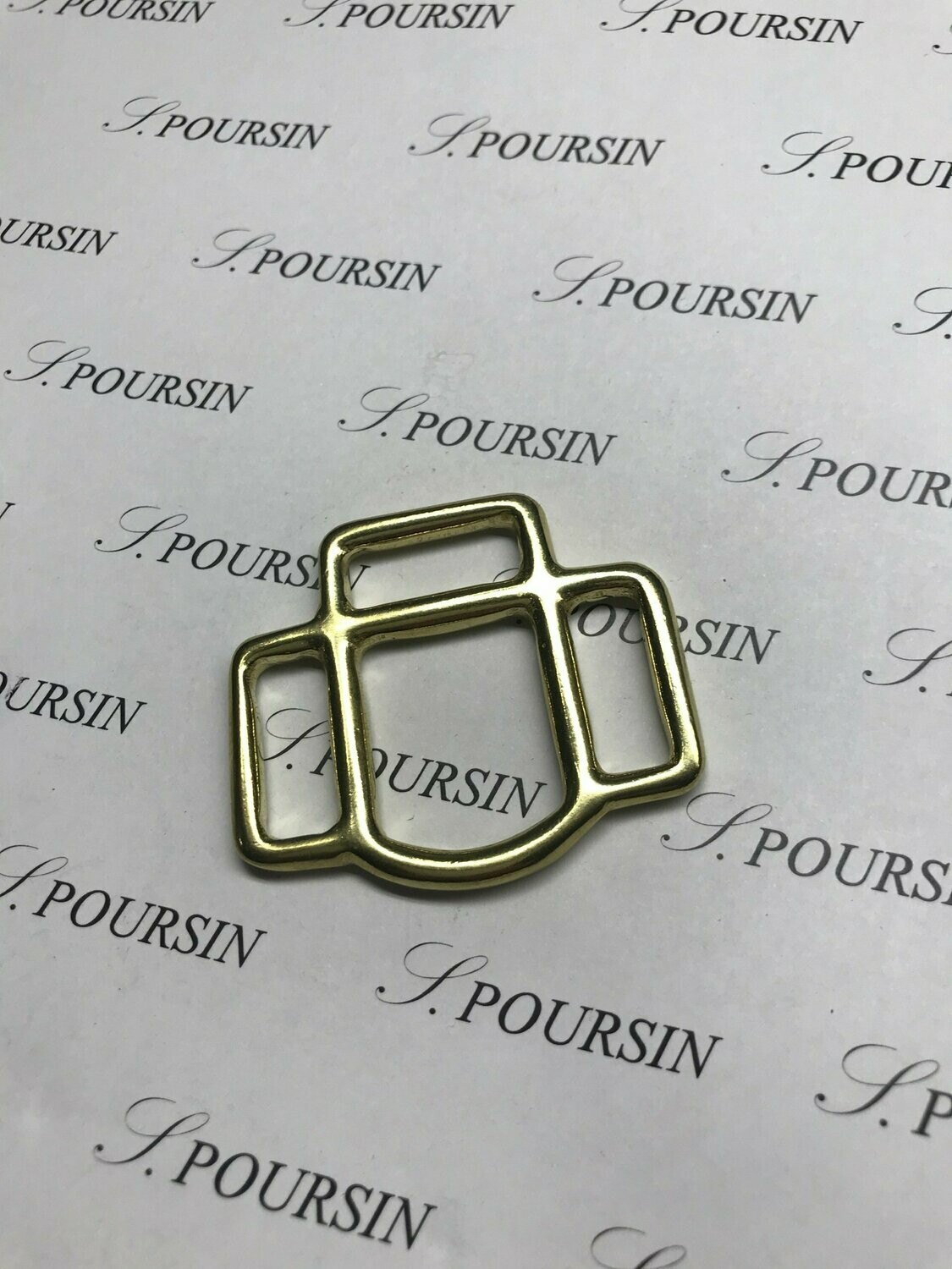 Carré de licol 3 passes 27mm Laiton Poli Bille - lot de 2 pièces