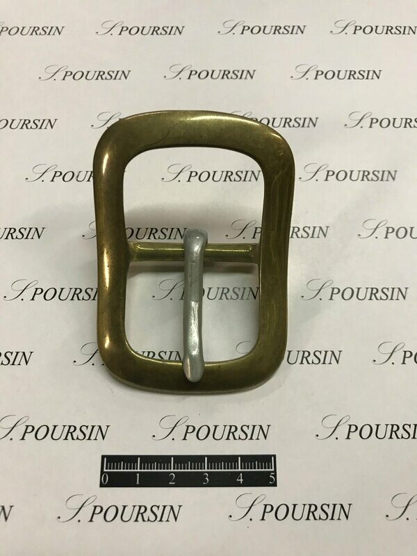 Boucle double 589/40 CH Laiton Poli Bille Ardillon Acier - 1 pièce