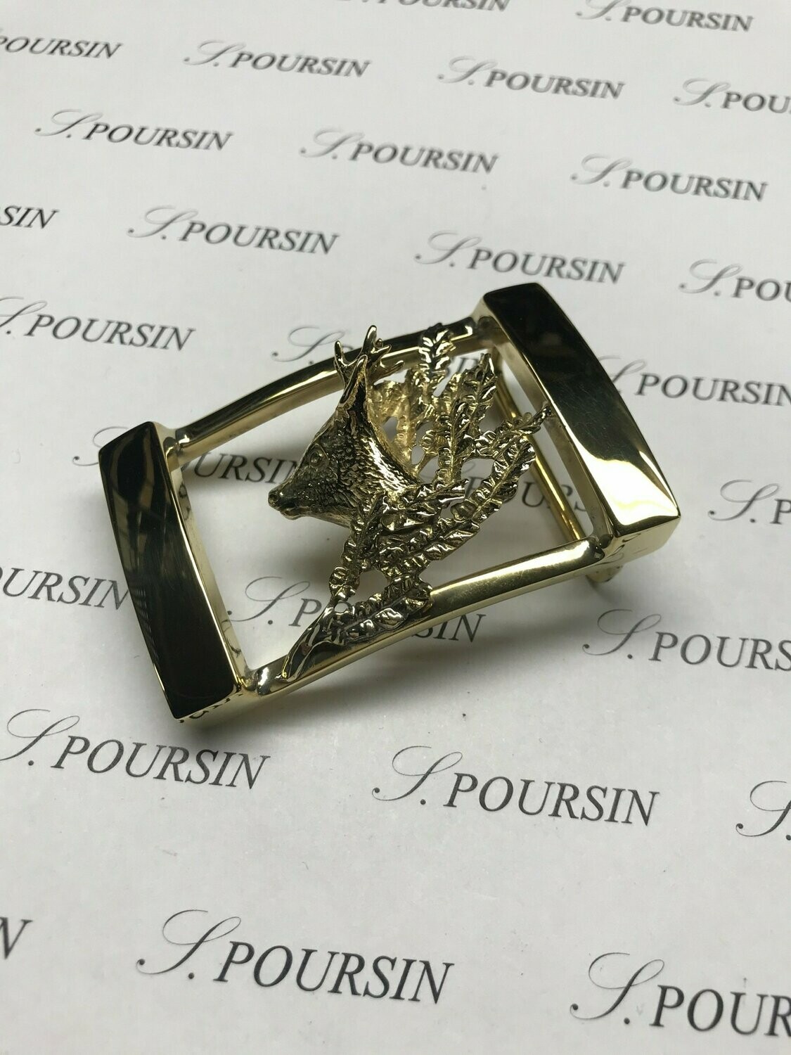 Boucle double 245/35 "Chevreuil" à Pont & Tenon Laiton Poli Main - 1 pièce