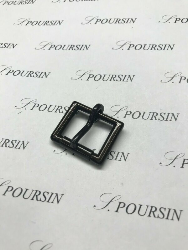 Boucle Anglaise 20mm Laiton Poli Bille Noir Satiné Verni - lot de 2 pièces