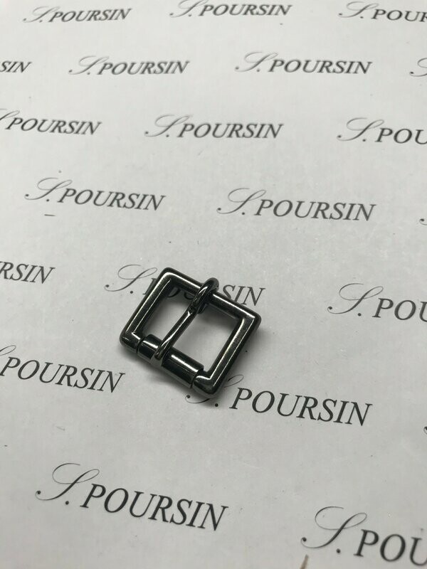 Boucle Anglaise 16mm Laiton Poli Bille Nickel Noir Verni - lot de 2 pièces
