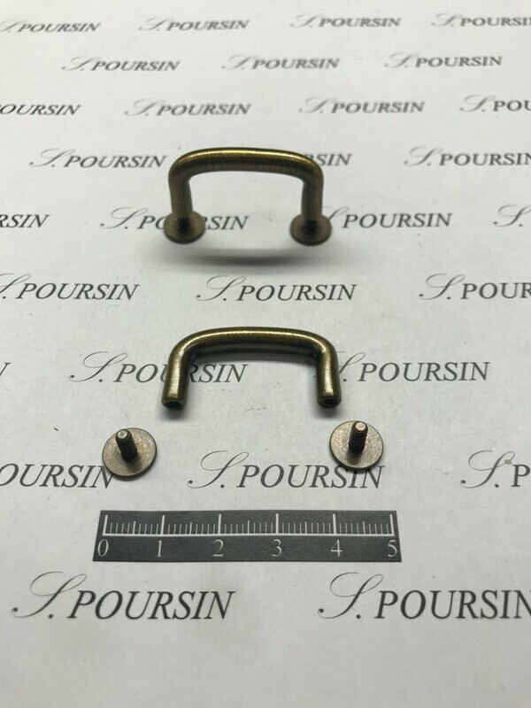 Pontet 25mm à Vis 10x8 Laiton Bronzé Antic Verni - lot de 4 pièces