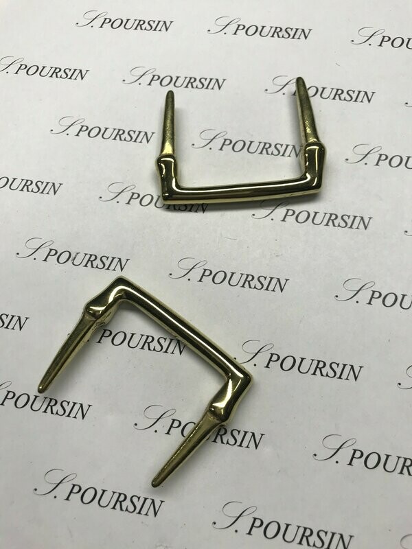 Pontet Crampon 32mm à Pointe Laiton Poli Main - lot de 2 pièces
