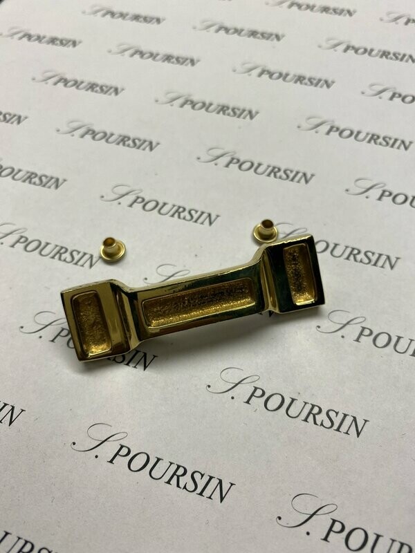 Pontet Fondu 25mm à Rivets Laiton Poli  - lot de 2 pièces