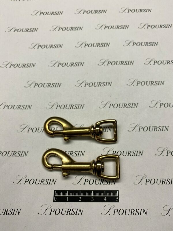 Mousqueton 869-65/13 Laiton Poli Bille - lot de 2 pièces