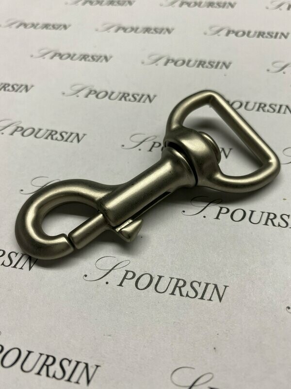 Mousqueton 869-80/27 Laiton Poli Nickel Mat - Bonne Affaire ! - lot de 2 pièces