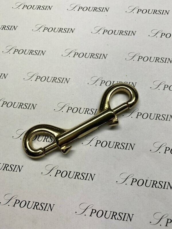 Mousqueton Double 687/90 Laiton Poli Bille  - lot de 2 pièces