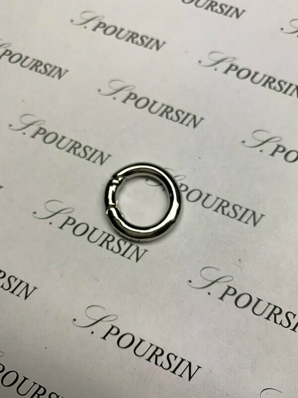 Mousqueton Anneau 15x23 Laiton Poli Nickel FREE Verni  - lot de 2 pièces