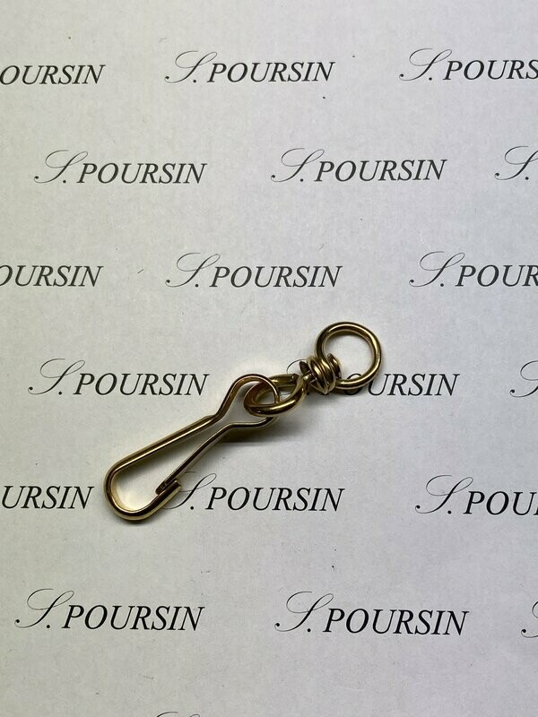 Mousqueton à Touret 40x10 Acier Doré Verni - lot de 4 pièces
