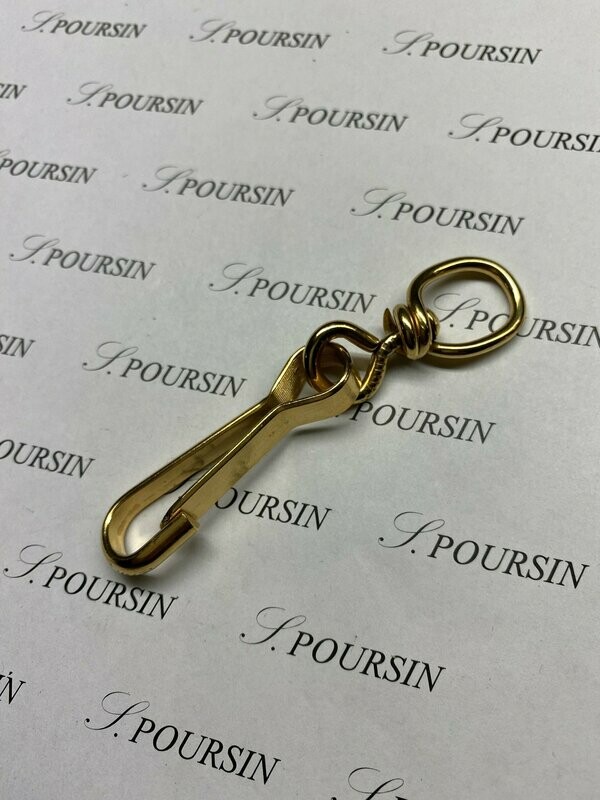 Mousqueton à Touret 60x14 Acier Doré Verni - lot de 2 pièces