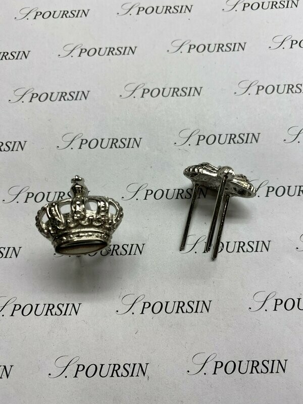 Ornement Couronne D28 Bombée GT Laiton Poli Nickel - 1 pièce