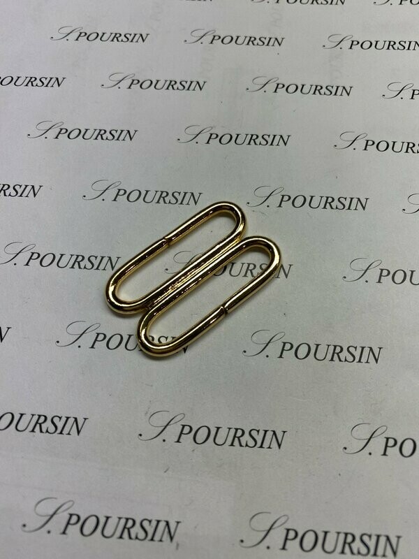 Passant Ovale Double 40x34 Soudé Laiton Poli Doré Or3N - Bonne affaire ! - lot de 2 pièces