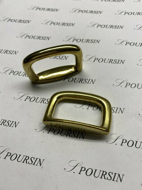 Passant plat 32x20 Laiton Poli Bille - lot de 2 pièces