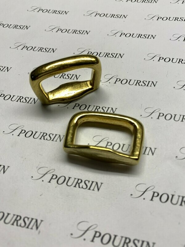 Passant plat 28x18 Lyre Laiton Poli Bille - lot de 2 pièces
