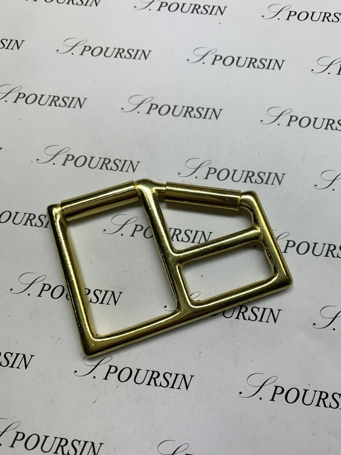 Cadre Amazone 25mm 2 passes à rouleaux Laiton Poli Bille  - lot de 2 pièces
