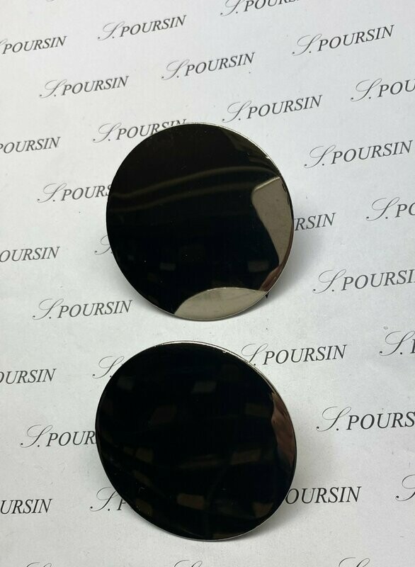 Cocarde 62mm Pont 25x16 Laiton Poli Nickel - lot de 2 pièces