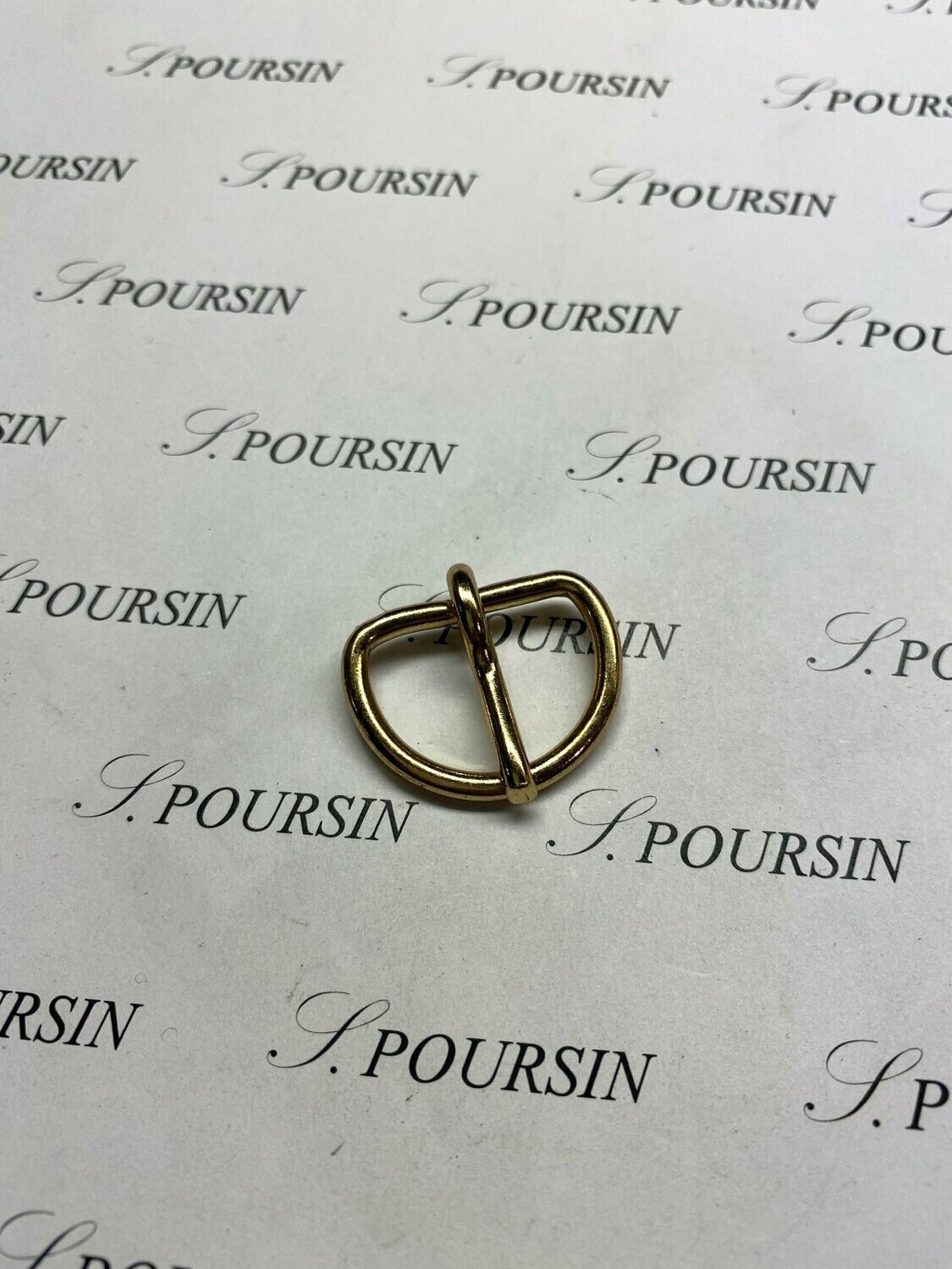 Boucle Dé 1/2 rond 20x30 Non Soudée 1 Ardillon laiton Doré Or3N Verni - lot de 4 pièces