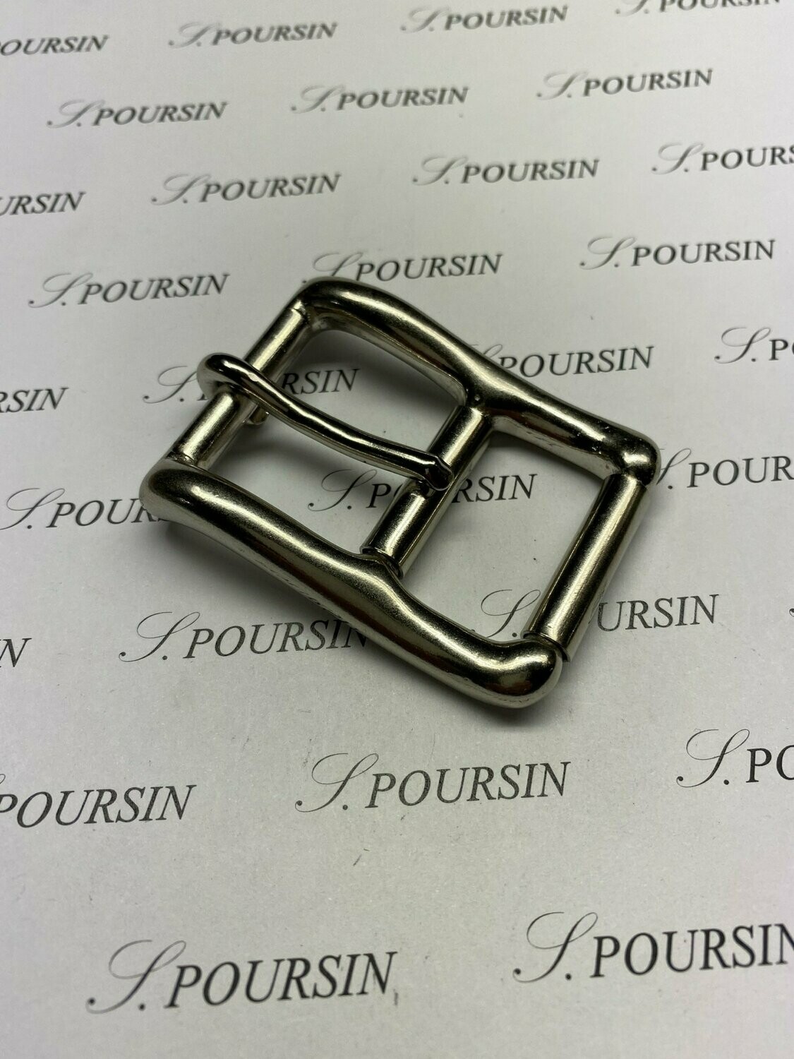 Boucle sous-ventrière double 32mm  Laiton Nickel - lot de 2 pièces