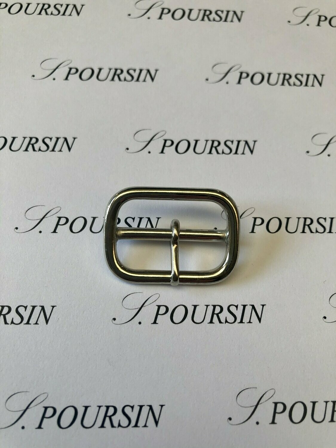 Boucle Guetre 25mm 1 Ardillon Laiton Poli Bille Nickel - lot de 2 pièces