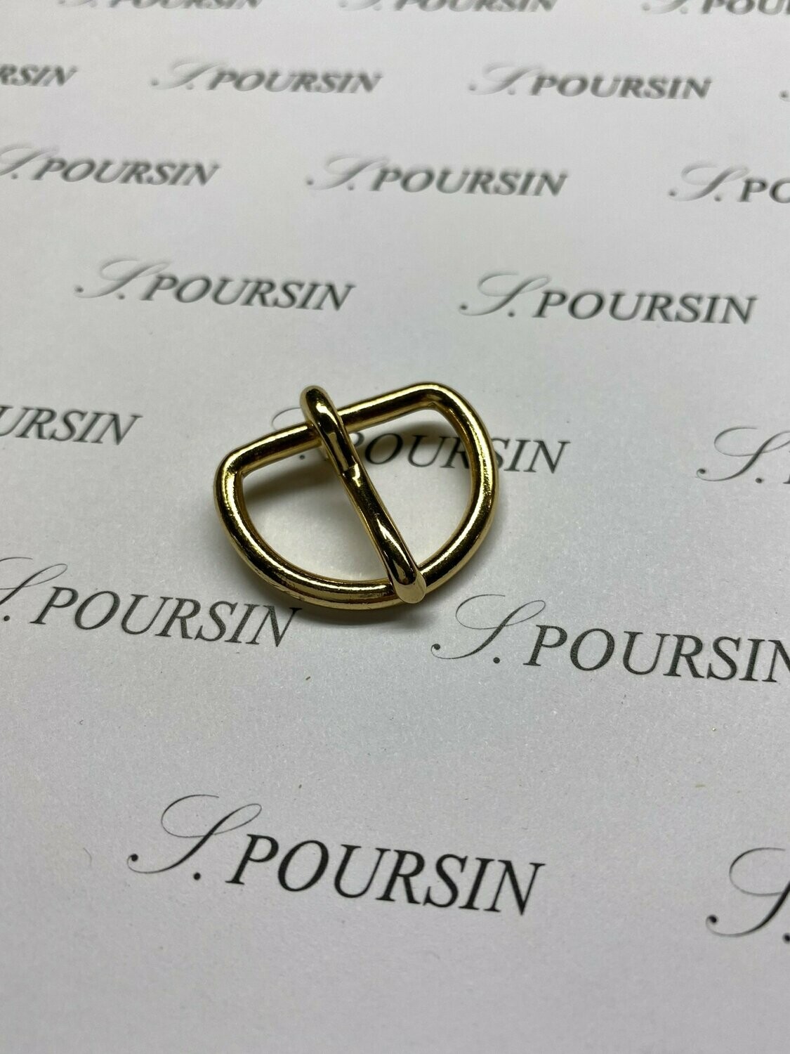 Boucle Dé 1/2 Rond 22x30 Soudée Laiton Poli Doré Or3N Verni - Bonne Affaire! - lot de 5 pièces