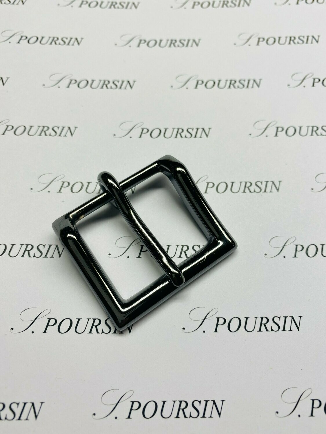Boucle 627/32 Ardillon Fort Laiton Poli Nickel Noir Verni - lot de 2 pièces