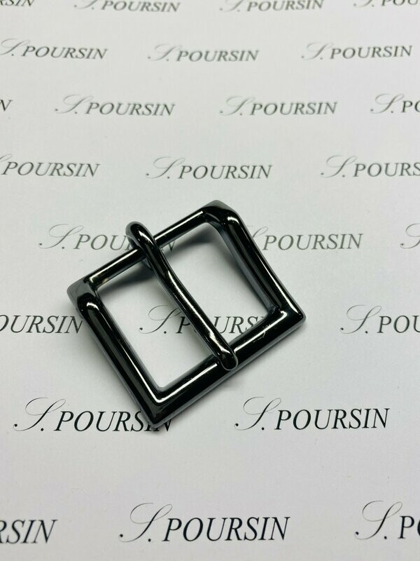 Boucle 627/32 Ardillon Fort Laiton Poli Nickel Noir Verni - lot de 2 pièces