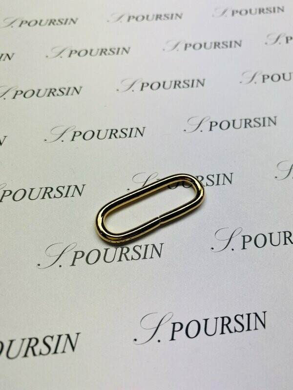 Passant Ovale 30x09 30 Non Soudé Laiton Poli Bille Doré Or3N Verni - Bonne Affaire - lot de 10 pièces