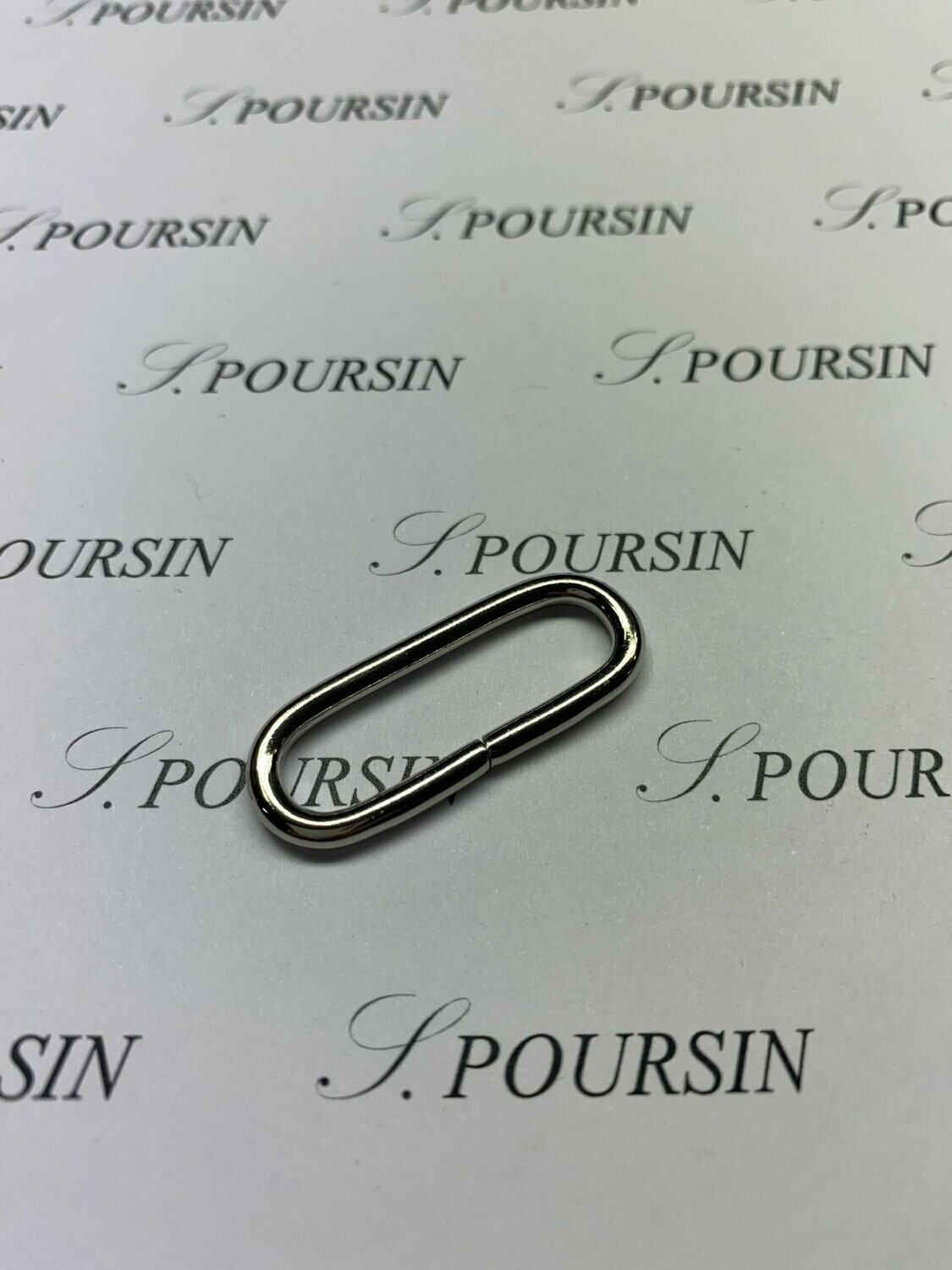 Passant Ovale 30x09 30 Non Soudé Laiton Poli Bille Nickel - lot de 10 pièces