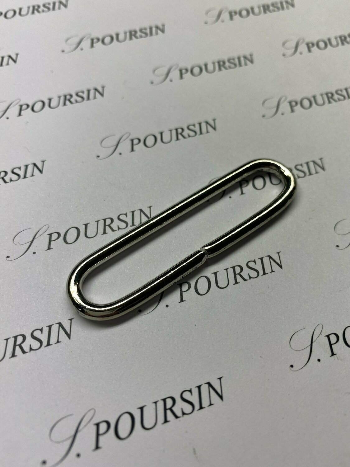 Passant Ovale 55x10 34 Non Soudé Laiton Nickel - lot de 10 pièces