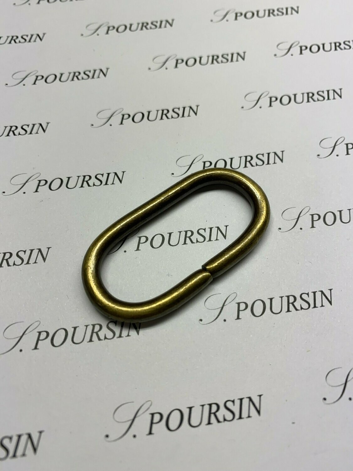 Passant Ovale 46x20 49 Non Soudé Laiton Bronzé Antic Verni - lot de 5 pièces