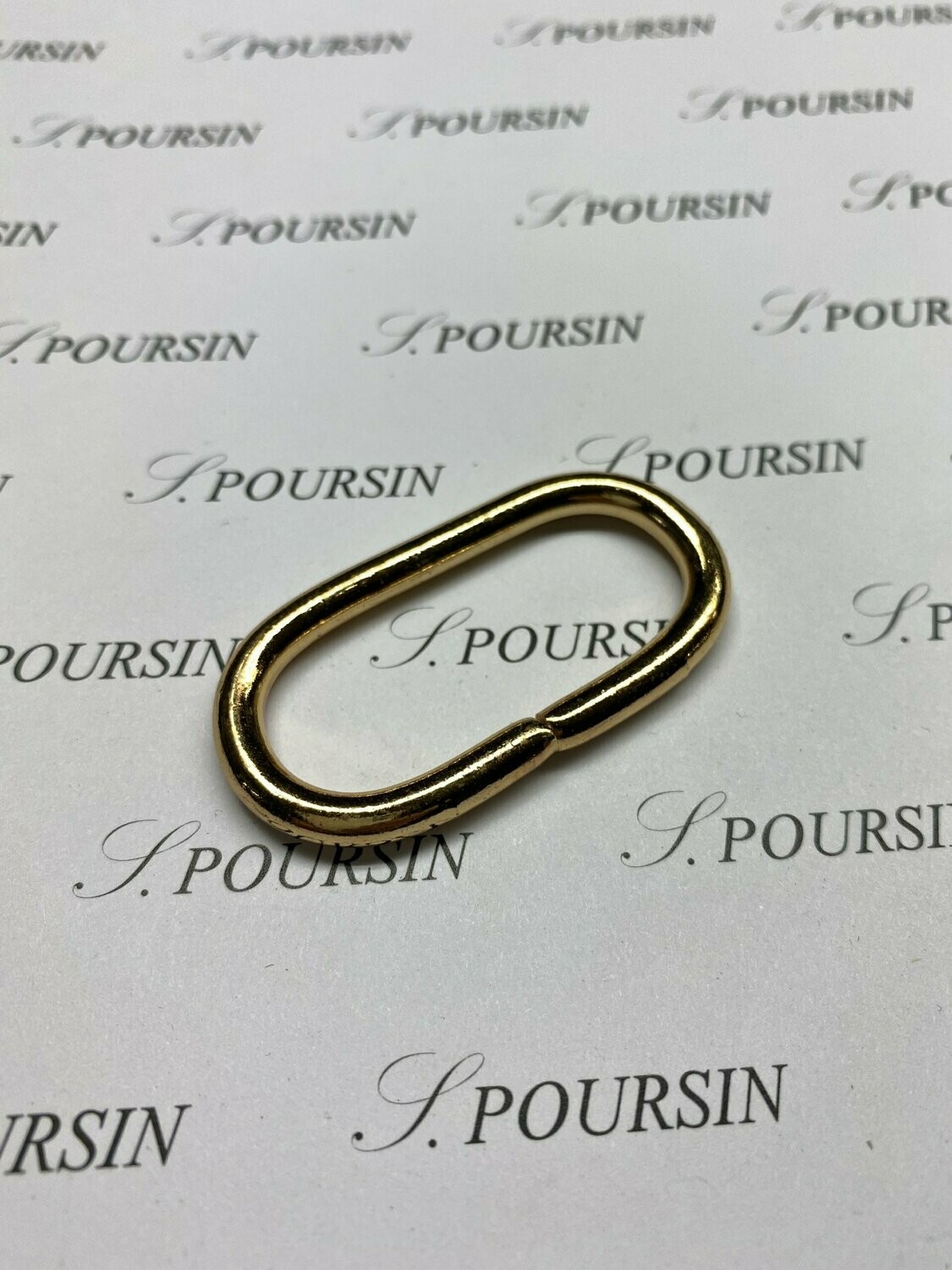 Passant Ovale 46x20 49 Non Soudé Laiton Doré Or3N Verni - lot de 5 pièces