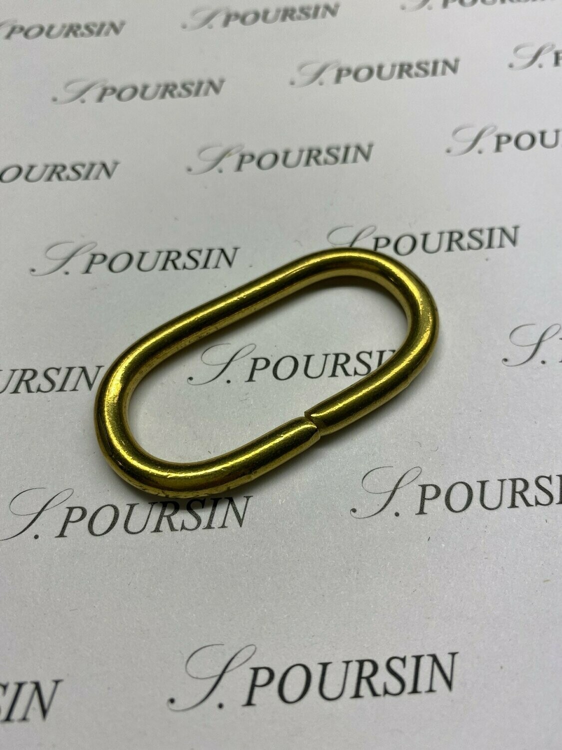 Passant Ovale 46x20 49 Non Soudé Laiton Poli Bille - lot de 5 pièces