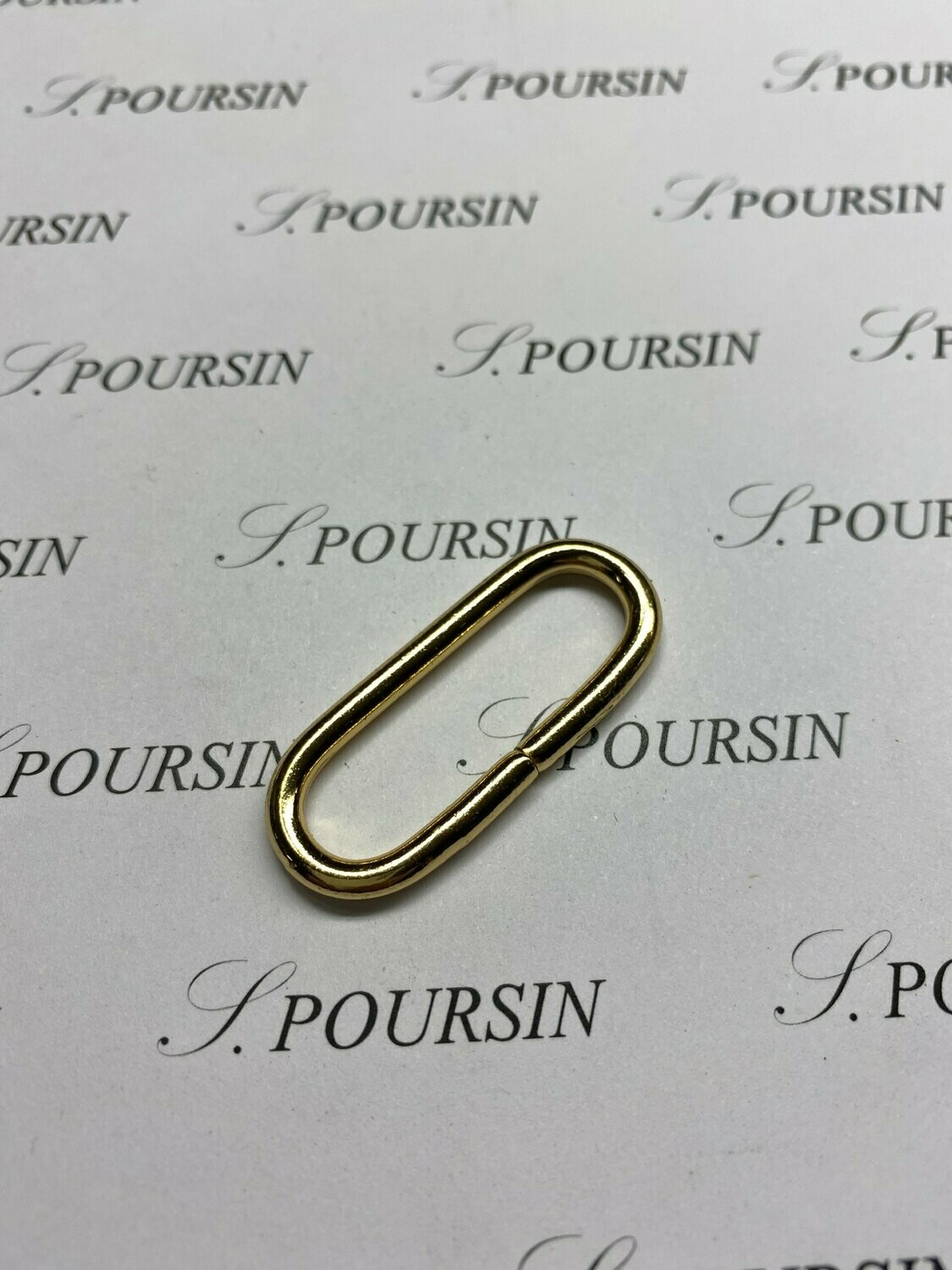 Passant Ovale 35x10 34 Non Soudé Laiton Doré Or3N Verni - lot de 10 pièces