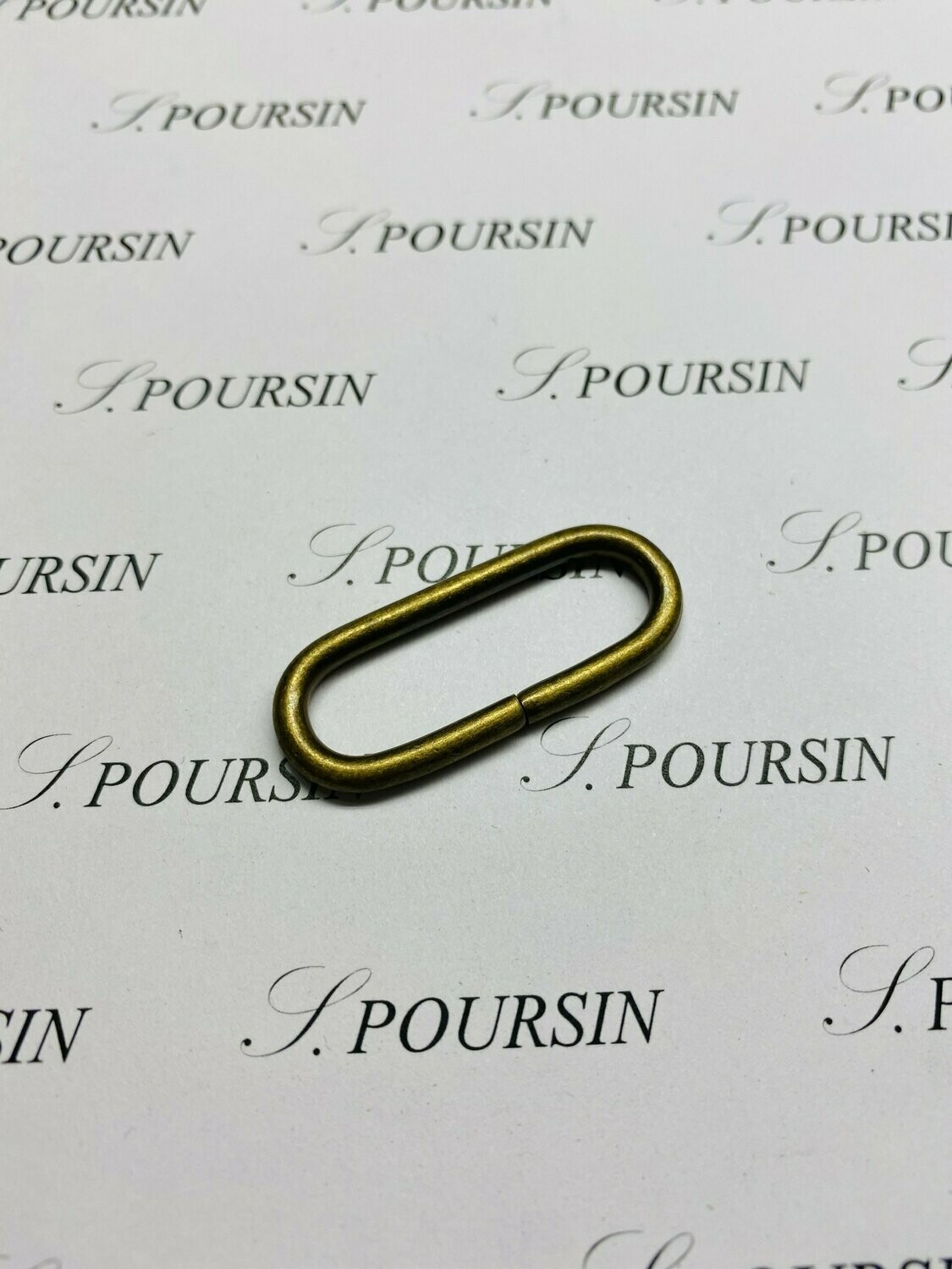 Passant Ovale 35x10 34 Non Soudé Laiton Bronzé Antic Verni - lot de 10 pièces