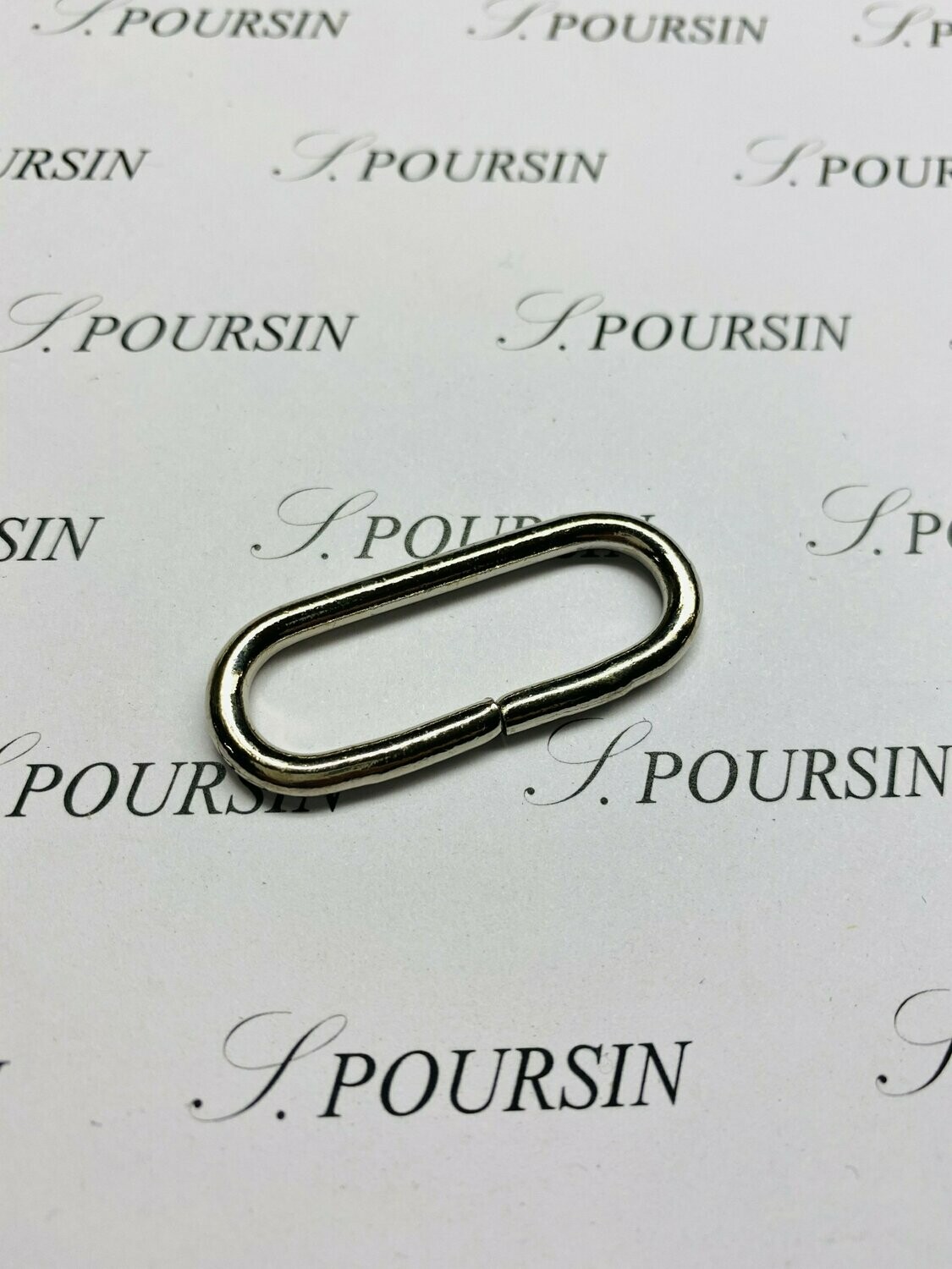 Passant Ovale 35x10 34 Non Soudé Laiton Nickel - lot de 10 pièces