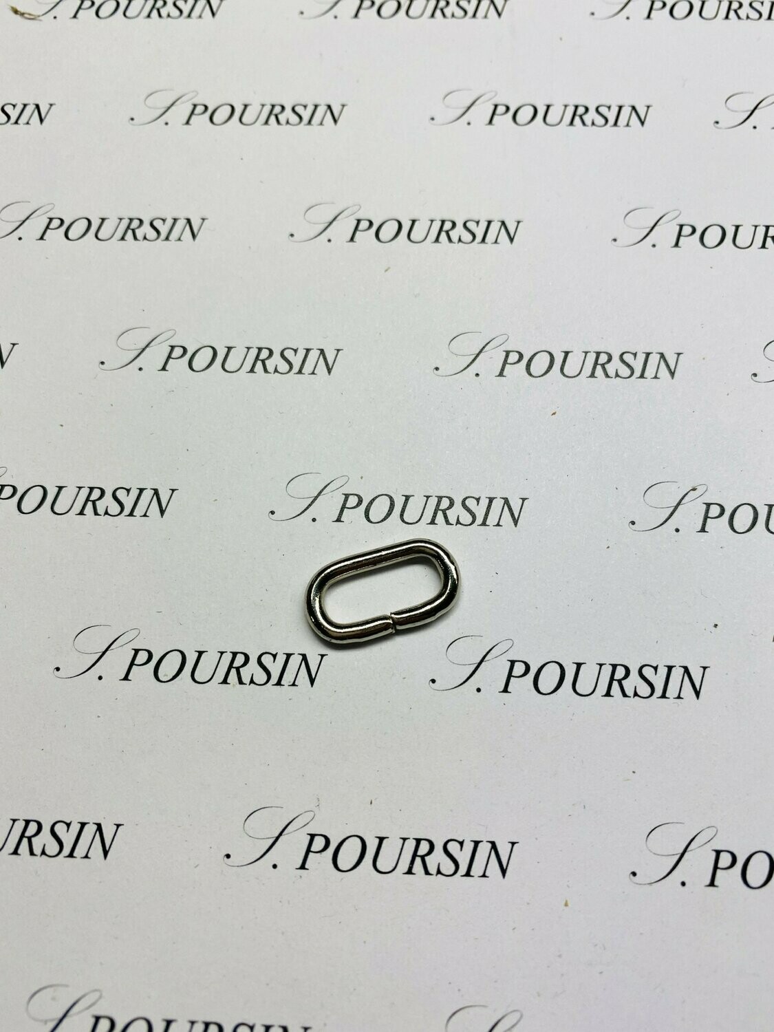Passant Ovale 16x6 27 Non Soudé Laiton Nickel - lot de 10 pièces