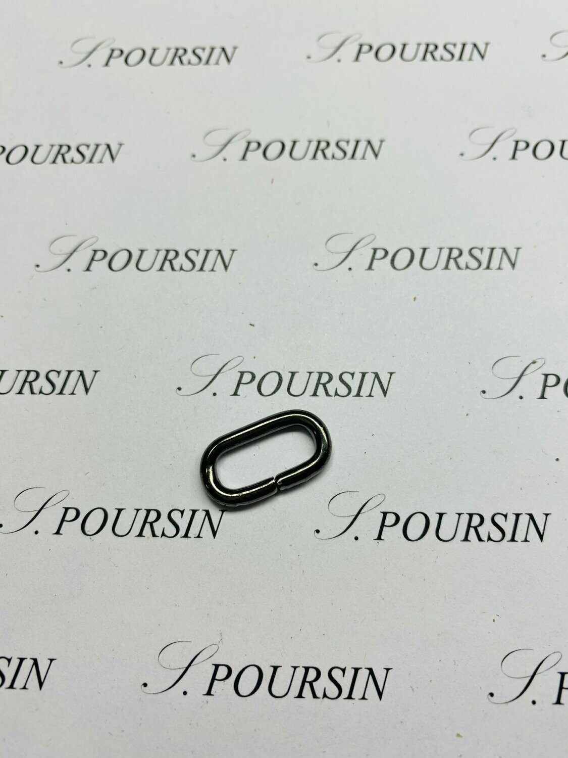 Passant Ovale 16x6 27 Non Soudé Laiton Nickel Noir Verni - lot de 10 pièces
