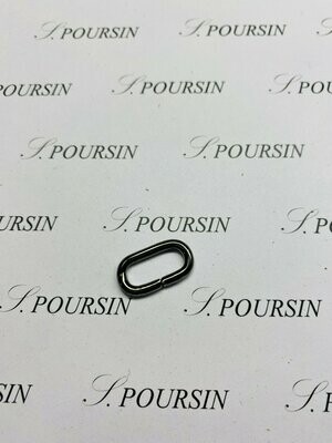 Passant Ovale 16x6 27 Non Soudé Laiton Nickel Noir Verni - lot de 10 pièces