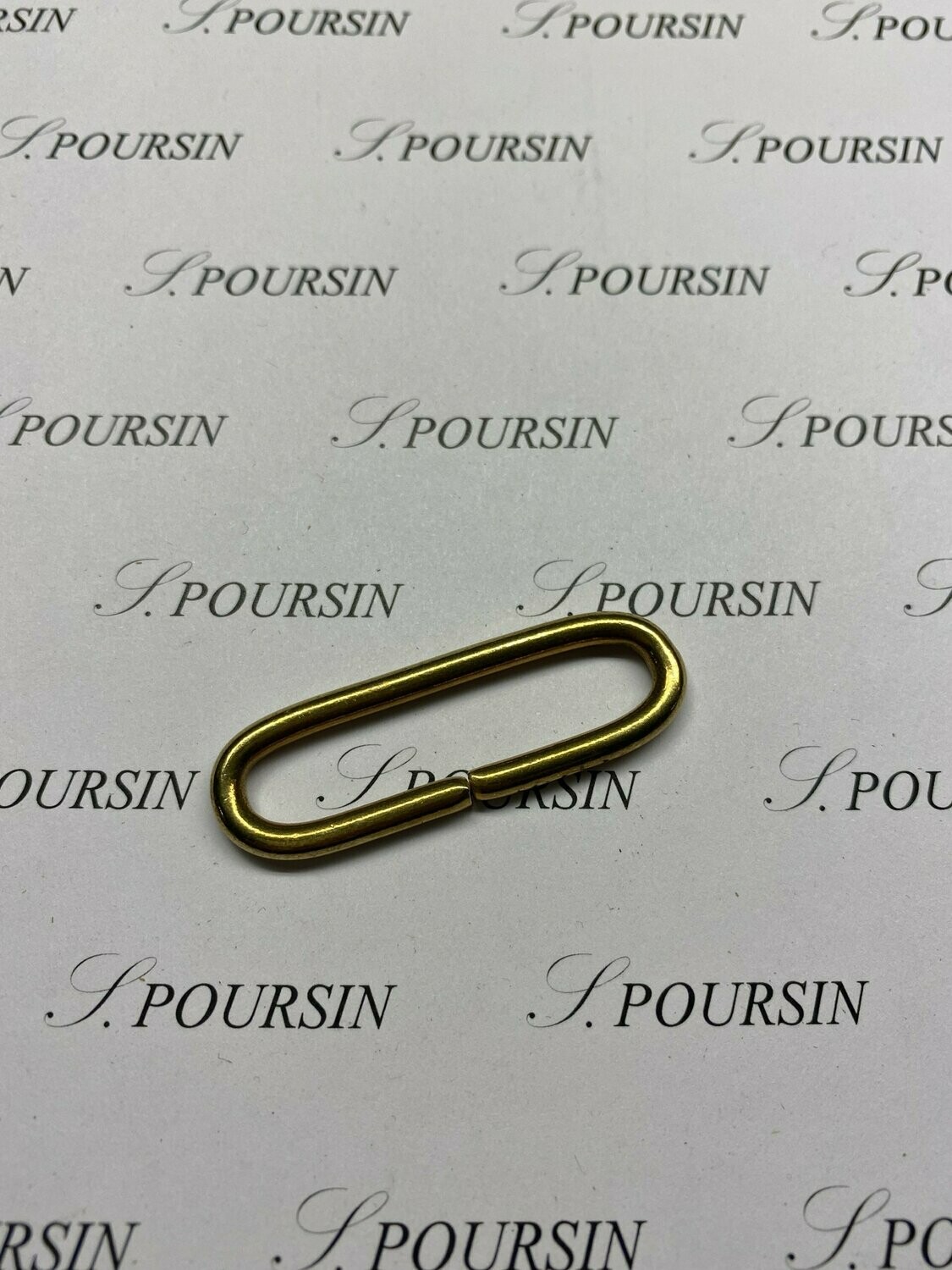 Passant Ovale 45x10 39 Non Soudé Laiton Poli Bille - lot de 10 pièces