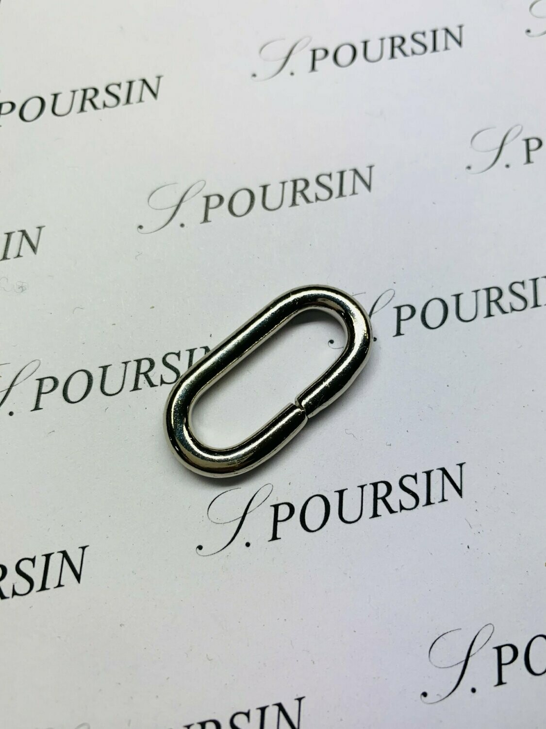 Passant Ovale 22x8 39 Non Soudé Laiton Poli Bille Nickel - lot de 10 pièces